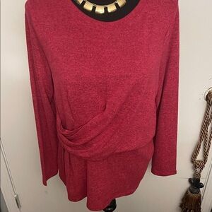 Women's Red Long Sleeve Top